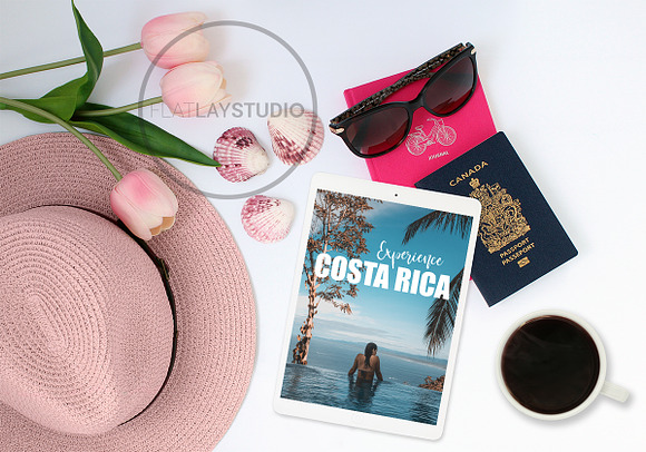 TRAVEL MOCKUP FLAT LAY - #13 in Mobile & Web Mockups - product preview 4