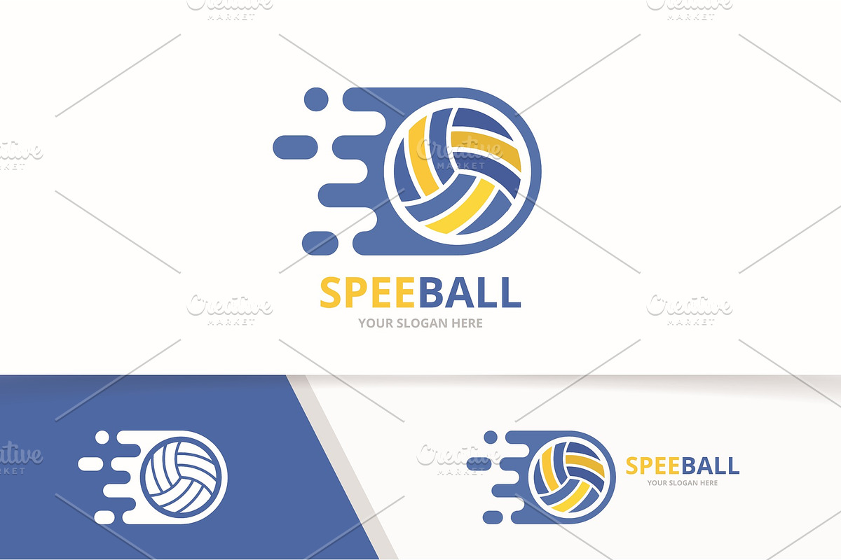 Vector fast volleyball logo   in Logo Templates - product preview 8