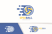 Vector fast volleyball logo  