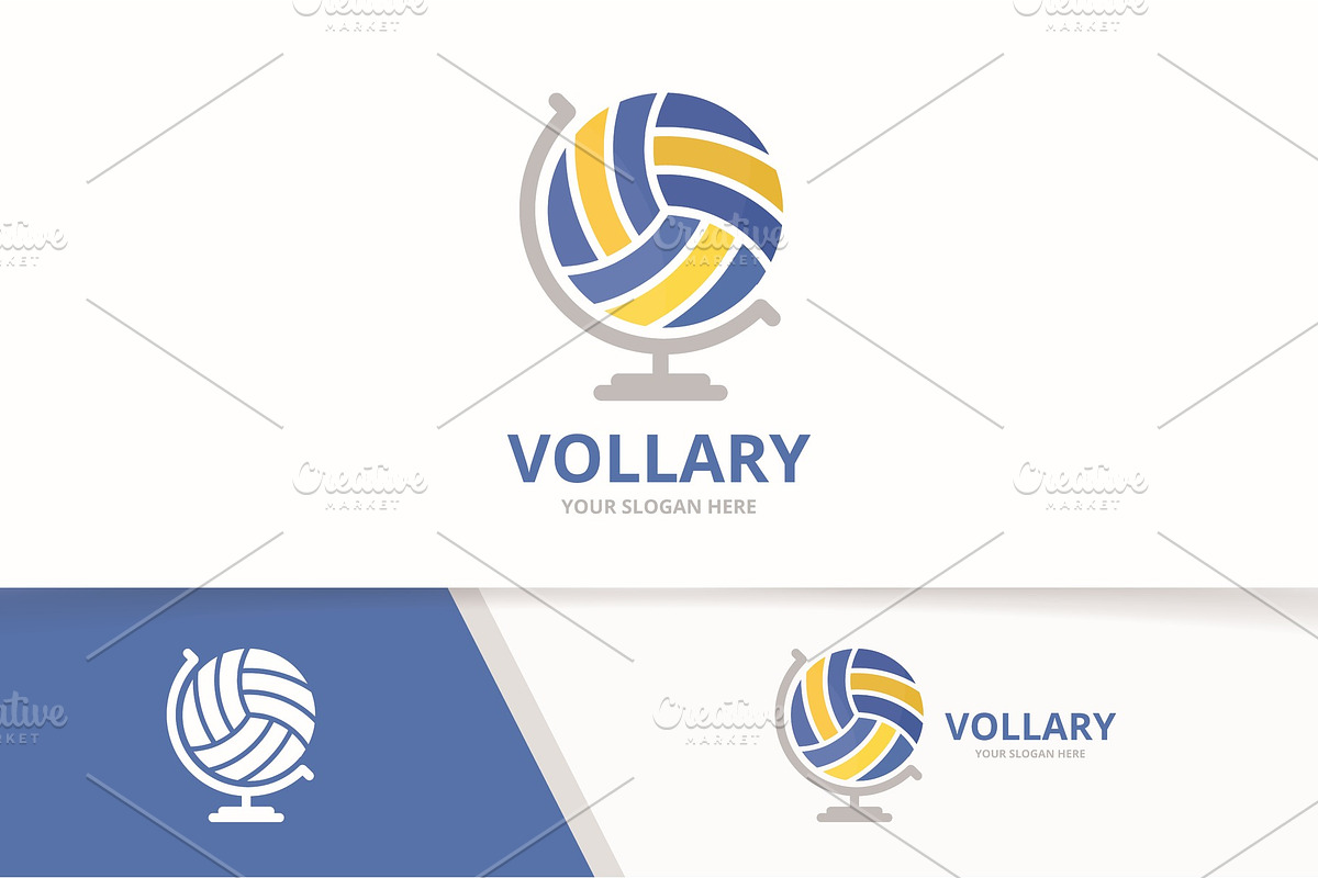Vector volleyball and globe logo   in Logo Templates - product preview 8