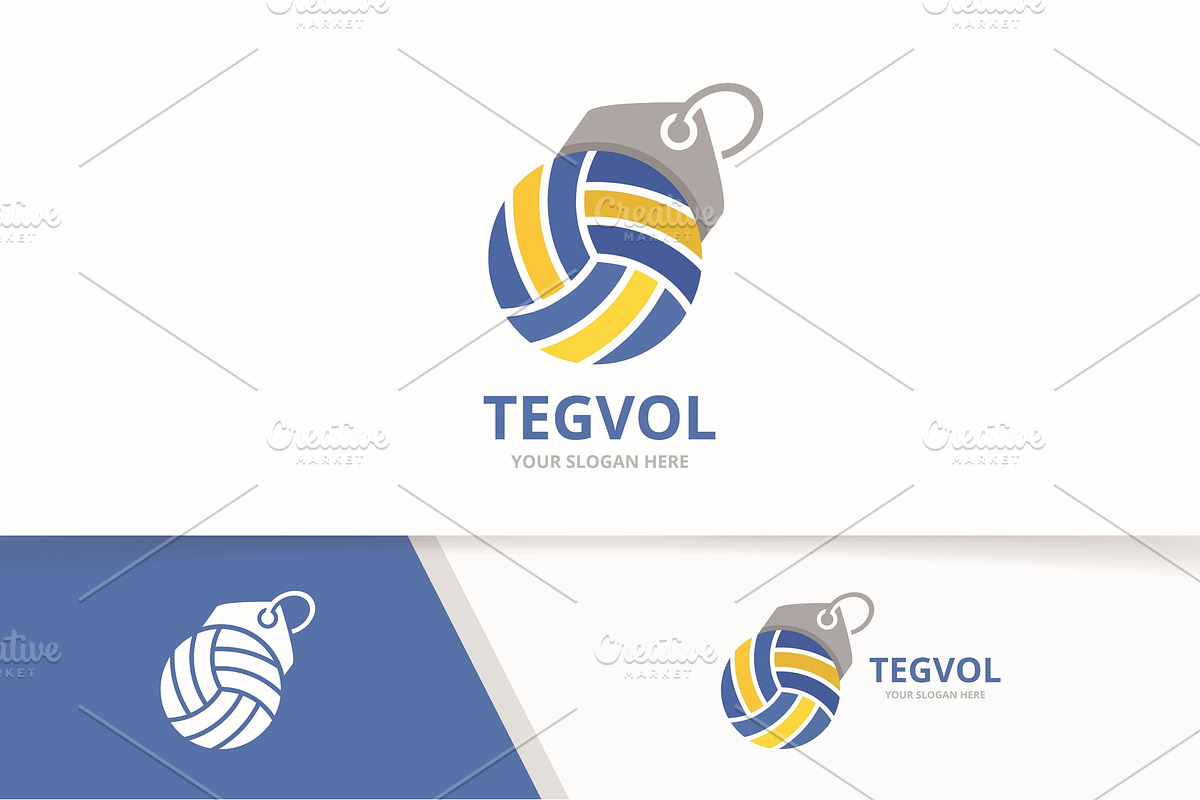 Vector volleyball and tag logo  in Logo Templates - product preview 8