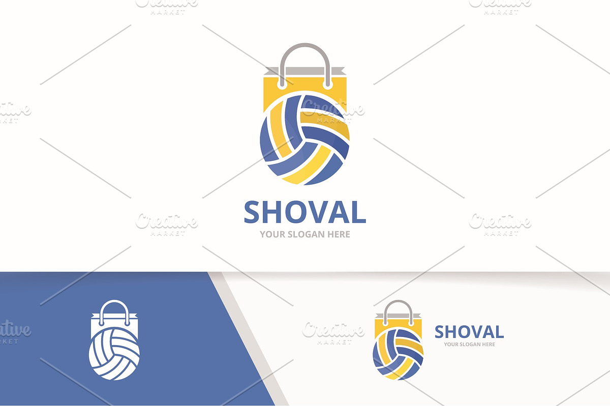 Vector volleyball and shop logo  in Logo Templates - product preview 8