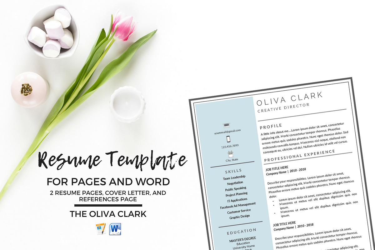Resume Template, CV + Cover Letter in Letter Templates - product preview 8