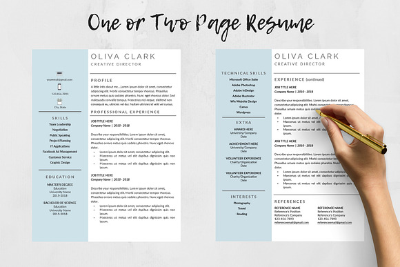 Resume Template, CV + Cover Letter in Letter Templates - product preview 1