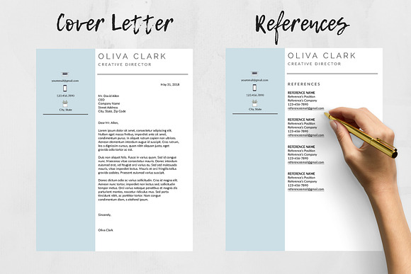 Resume Template, CV + Cover Letter in Letter Templates - product preview 2