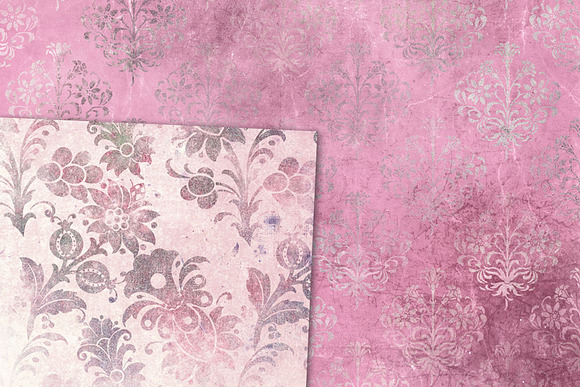Distressed Pink Damask Textures in Textures - product preview 1