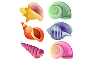 sea shell and star fish icon element