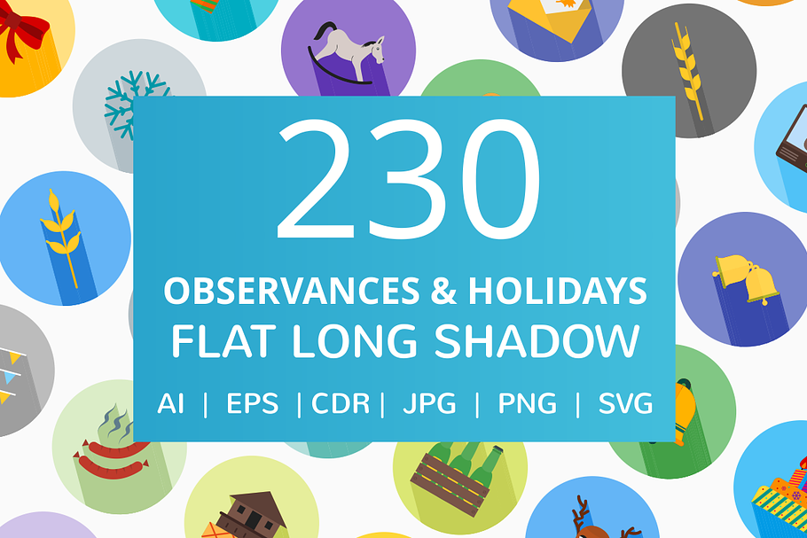 230 Observances & Holiday Flat Icons