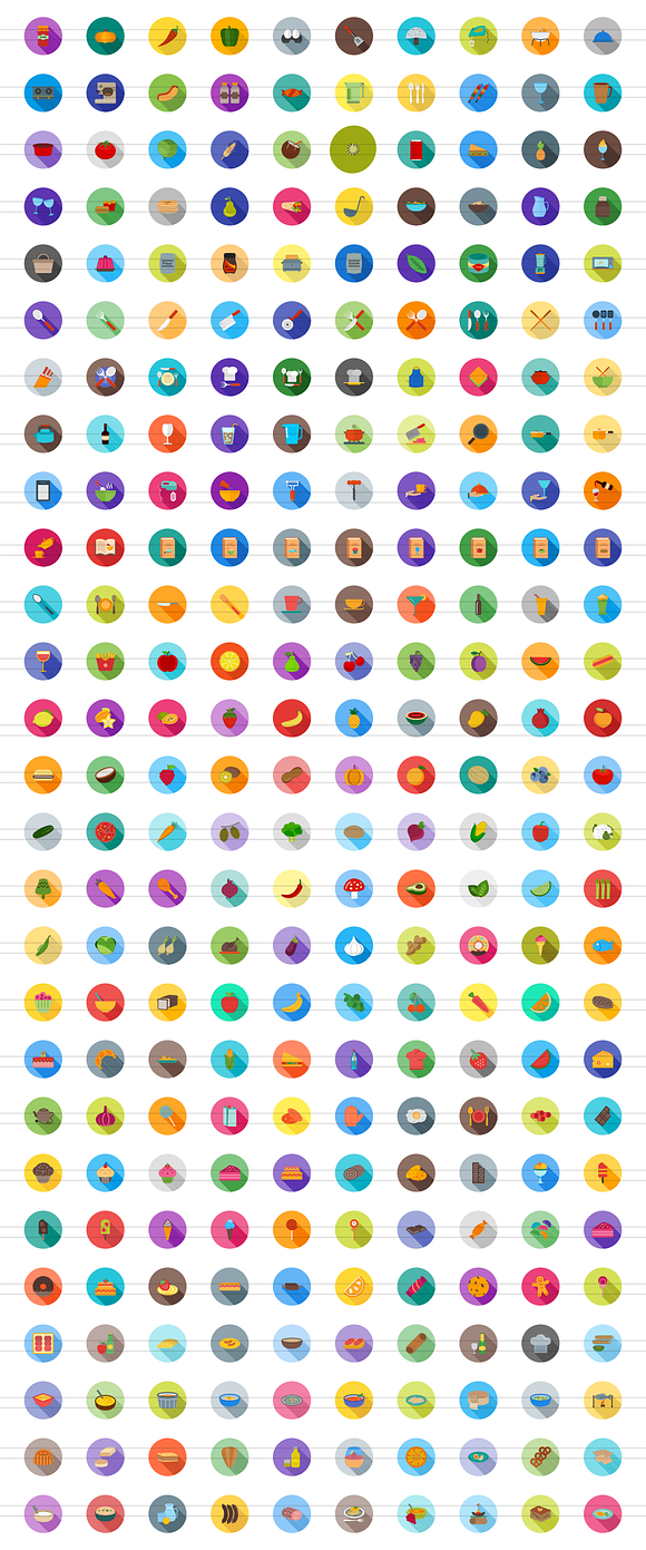 270 Food & Drinks General Flat Icons in Graphics - product preview 1