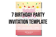 7 birthday party invitation template