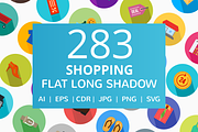 283 Shopping Flat Long Shadow Icons