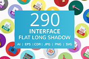 290 Interface Flat Long Shadow Icons