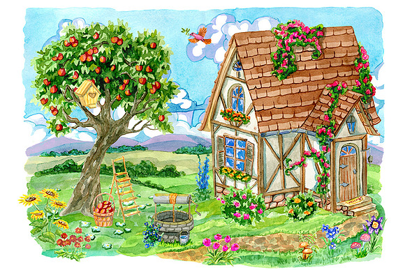 Cute house clip art set 4 in Illustrations - product preview 4