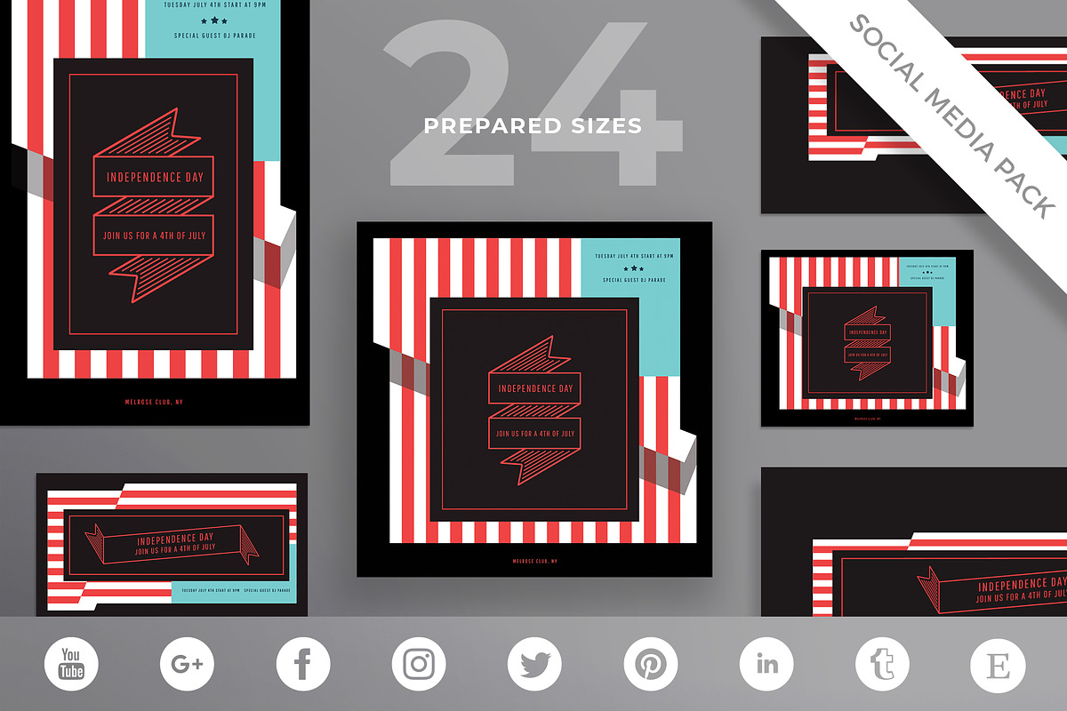 Social Media Pack | Independence Day in Social Media Templates - product preview 8