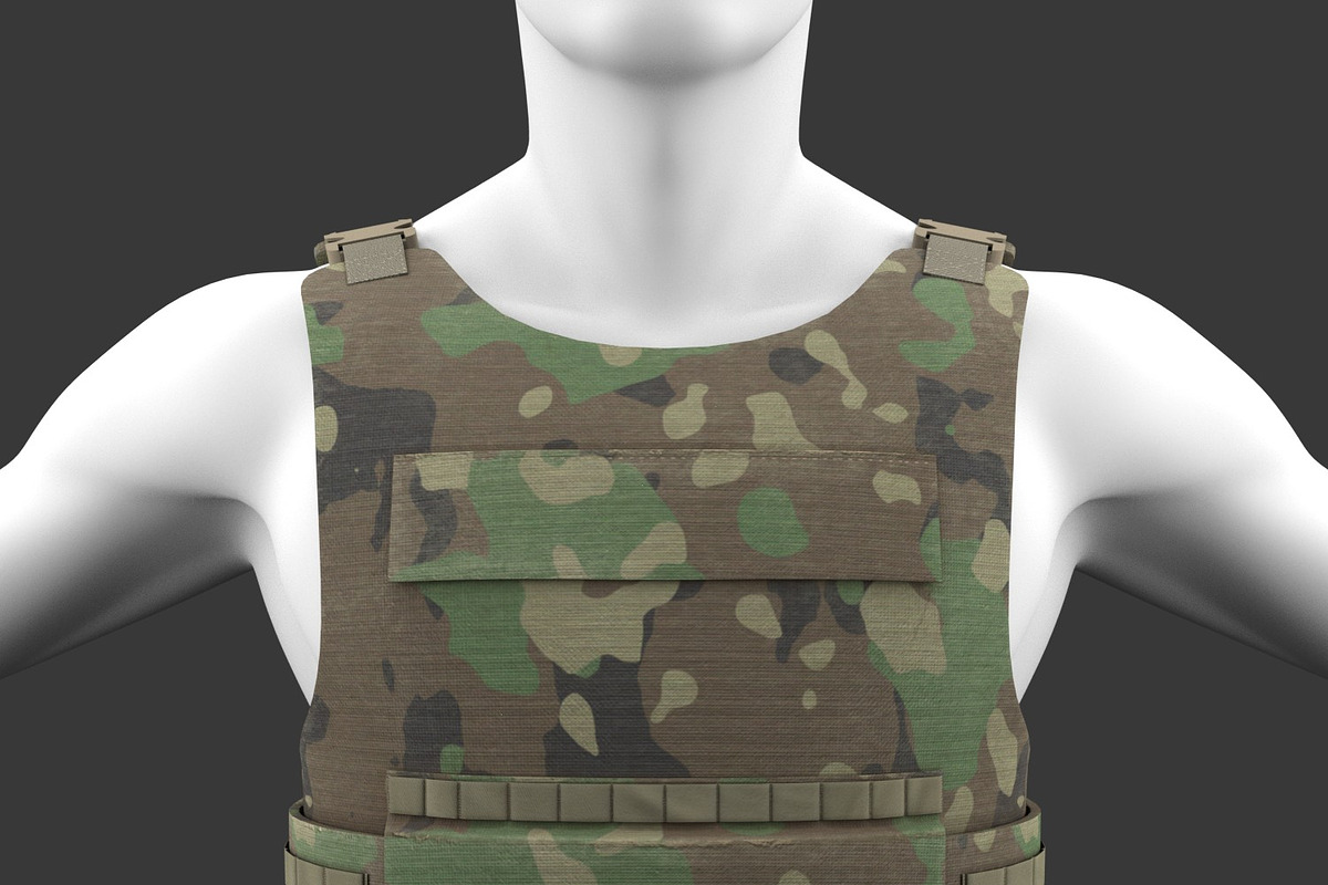 Military Woodland Tactical Vest in Weapons - product preview 8