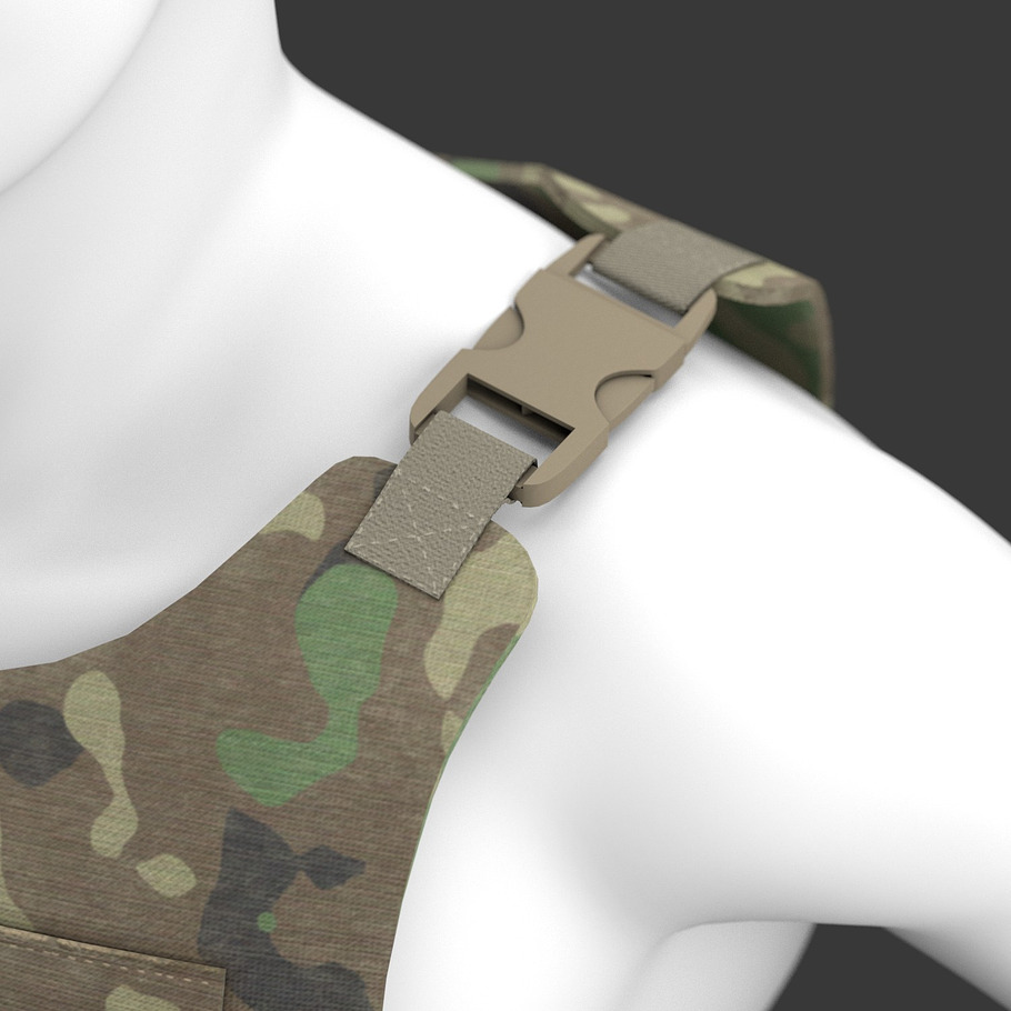 Military Woodland Tactical Vest in Weapons - product preview 4