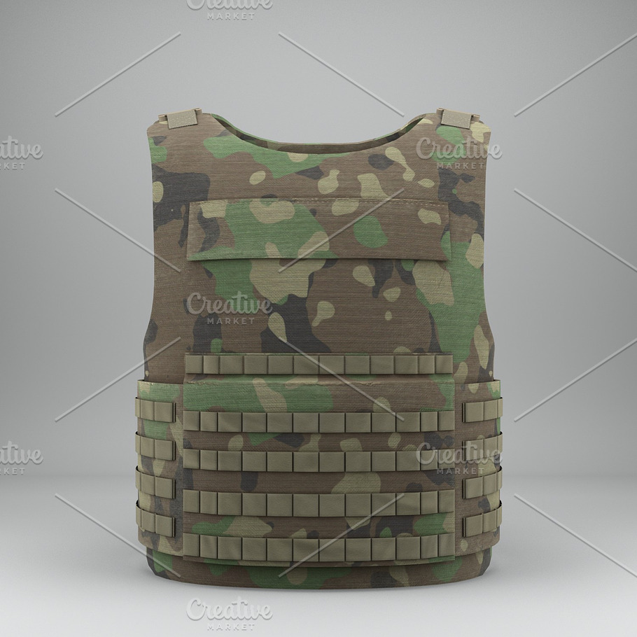 Military Woodland Tactical Vest in Weapons - product preview 5
