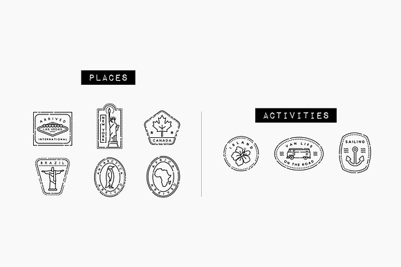 45 Passport Stamp Icons - Travel in Travel Icons - product preview 6