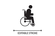 Disabled person in wheelchair silhouette icon