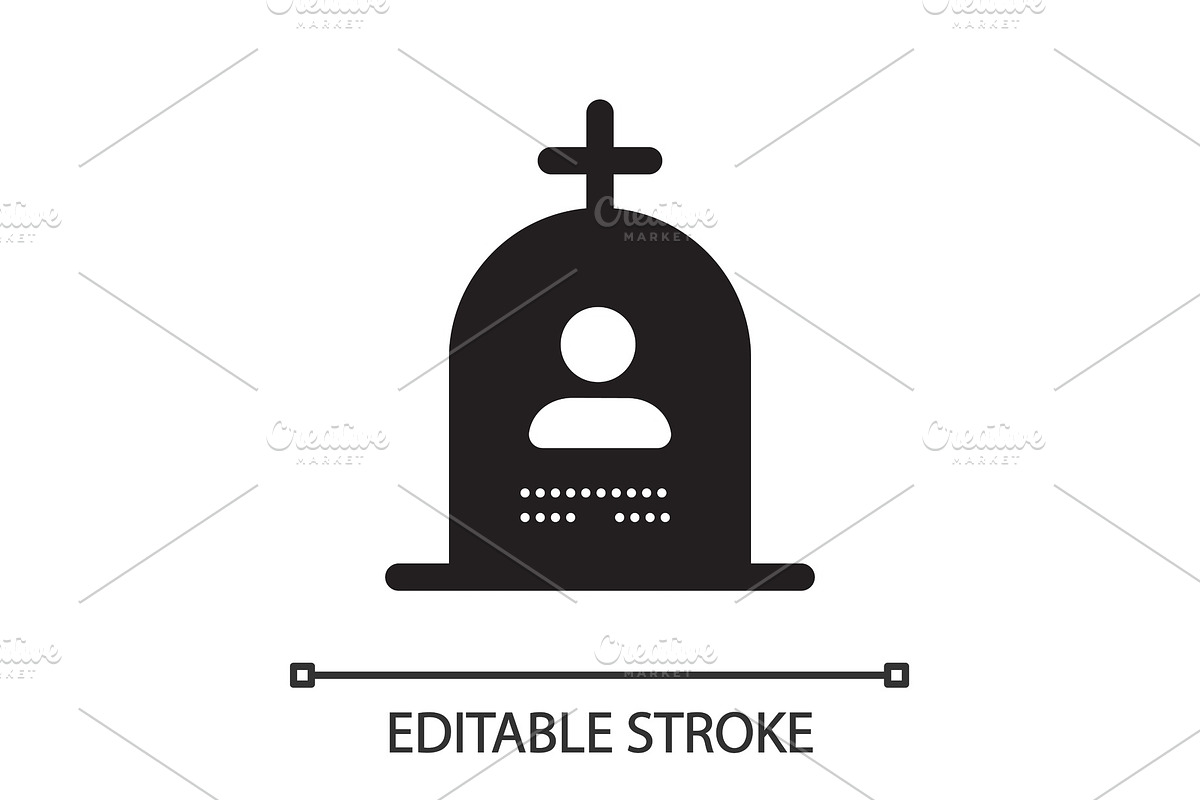 Grave silhouette icon in Graphics - product preview 8
