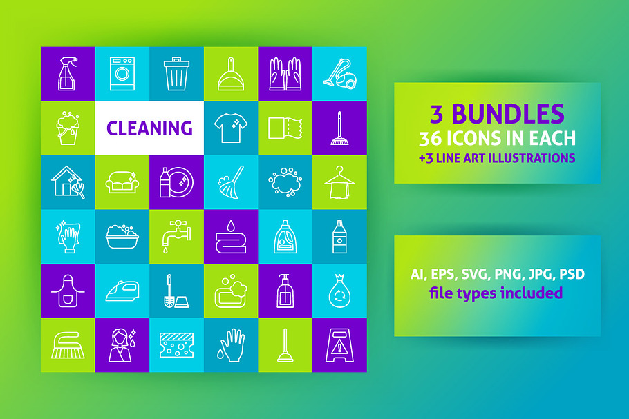 Cleaning Line Art Icons in Laundry Icons - product preview 8