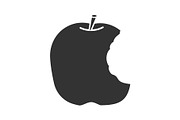 Bitten apple glyph icon