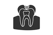 Caries glyph icon