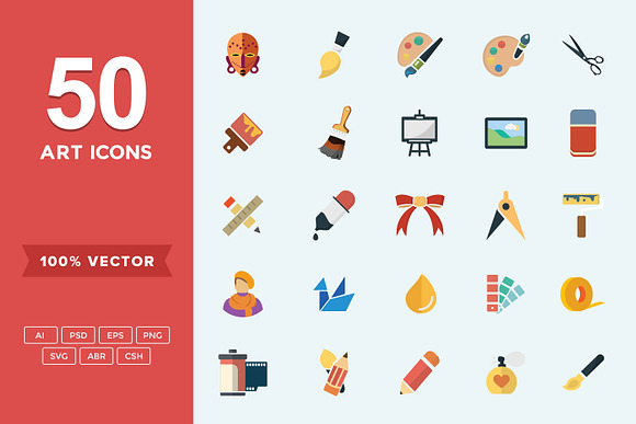 Flat Icons Art Set in Icons - product preview 11