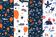 Meadow 100 vector seamless patterns