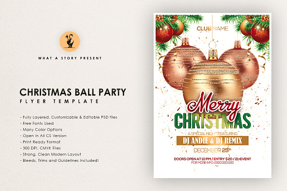 Christmas Ball Party  in Flyer Templates - product preview 1