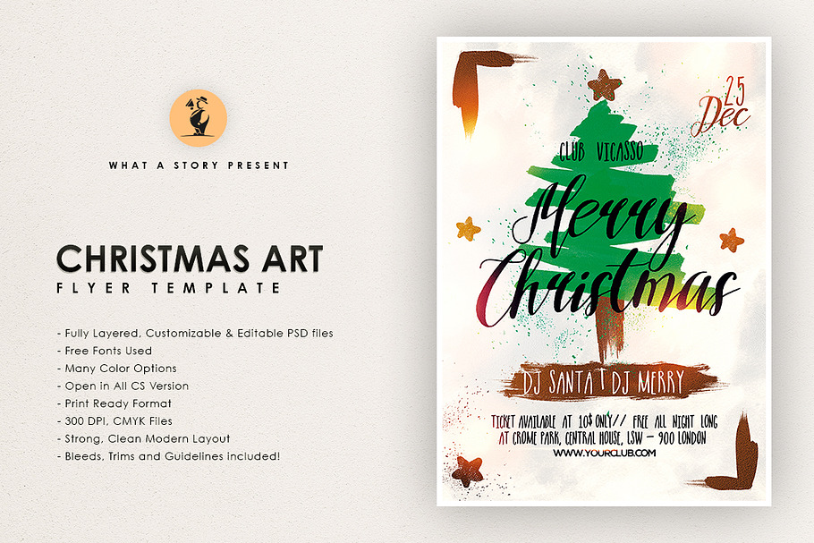 Christmas Art in Flyer Templates - product preview 8