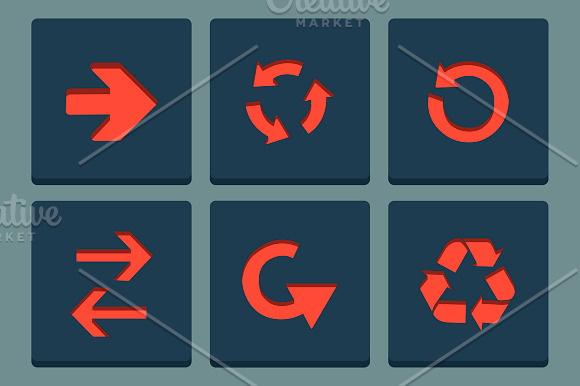 Flat Arrow Icons Set in Graphics - product preview 2