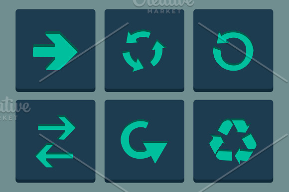 Flat Arrow Icons Set in Graphics - product preview 3