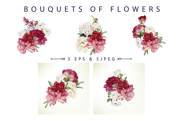 Bouquets of flowers (VECTOR)