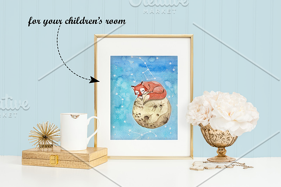 Foxes & Whales (2 watercolor sets) in Illustrations - product preview 2