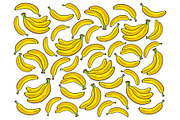 Banana background cartoon vector illustration