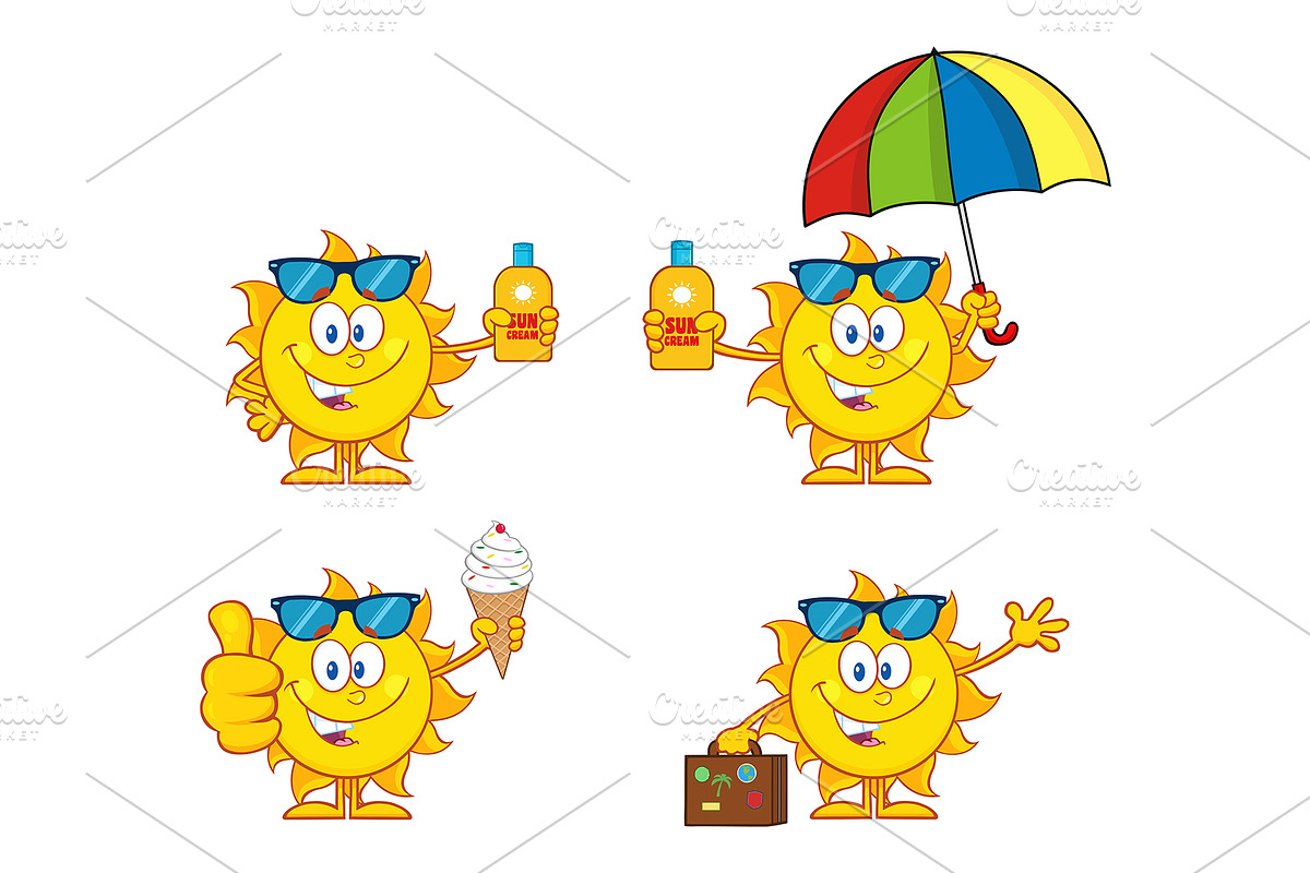 Sun Cartoon Character. Collection in Illustrations - product preview 8