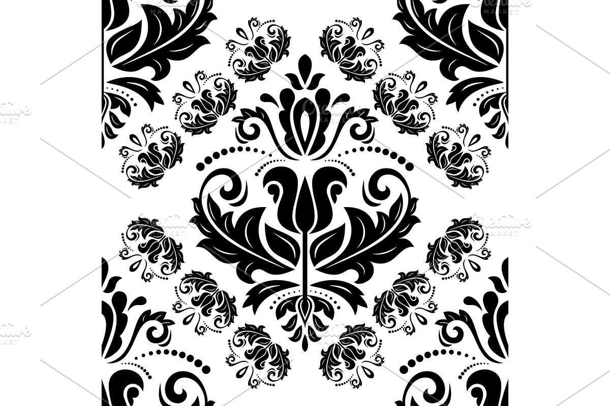 Damask Seamless Vector Pattern. Orient Background in Illustrations - product preview 8