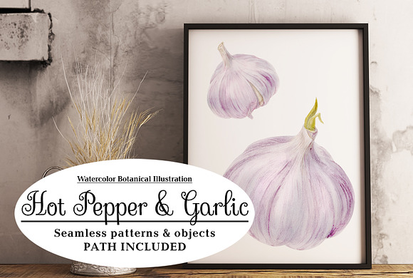 Red Hot Pepper and Garlic in Illustrations - product preview 5