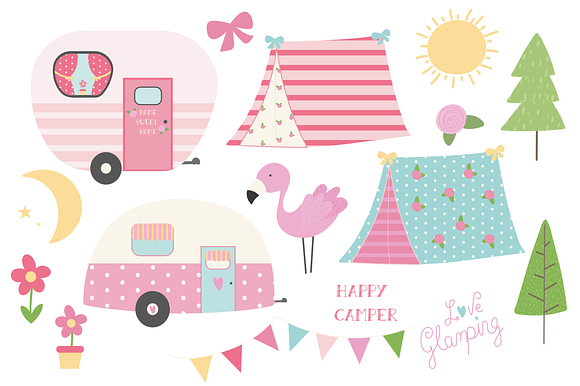 Happy Glamping in Illustrations - product preview 1