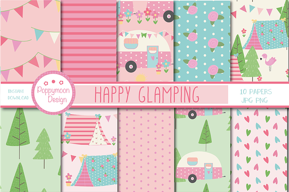 Happy Glamping in Illustrations - product preview 2