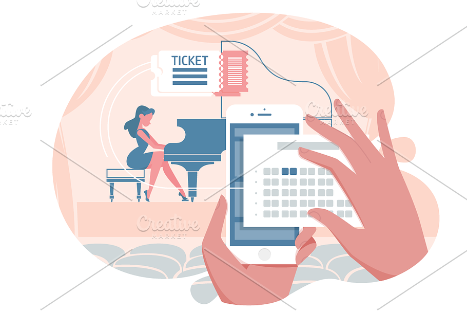 Online ticket for concert in Illustrations - product preview 8