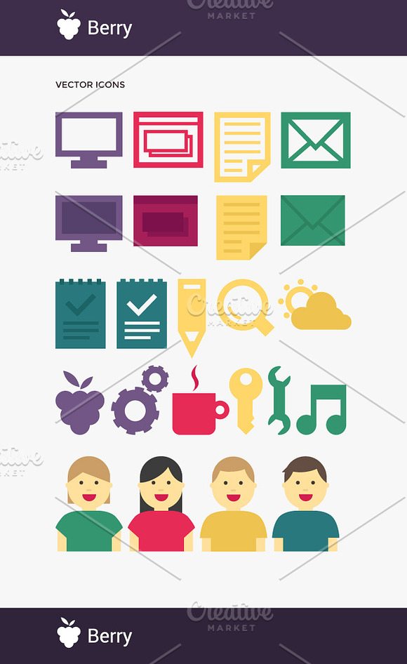 90+ Vector Flat Icons Bundle in Graphics - product preview 1