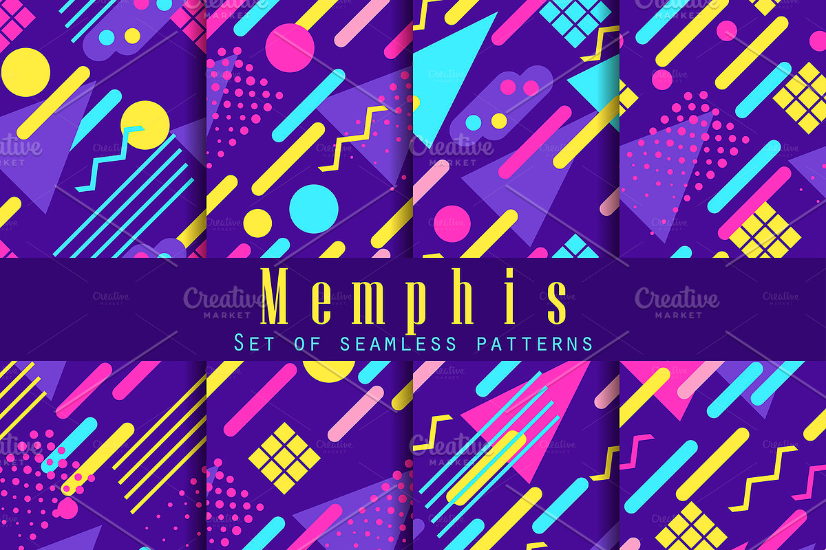 Seamless geometric patterns 80's  in Patterns - product preview 8