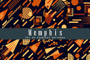 Memphis seamless pattern set