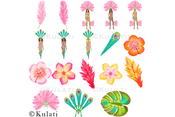 Carnival Girl Clip Art / Graphics in Illustrations - product preview 1