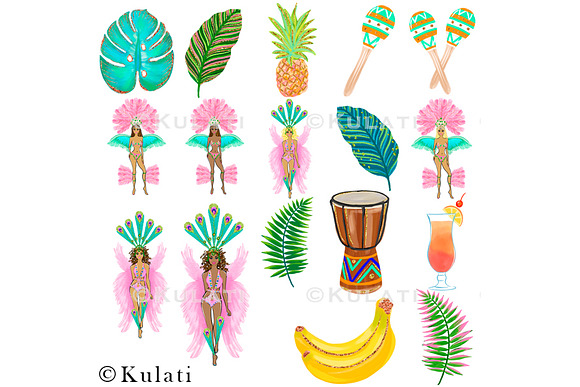 Carnival Girl Clip Art / Graphics in Illustrations - product preview 2