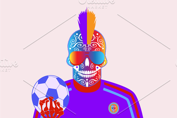 Fifa world cup soccer player skull 