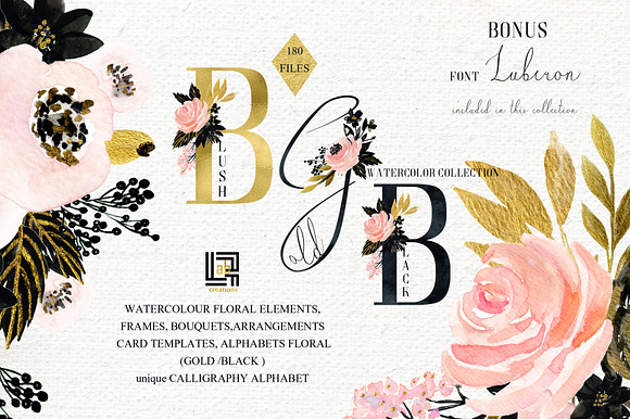 80%OFF Blush Pink watercolor BUNDLE in Illustrations - product preview 9