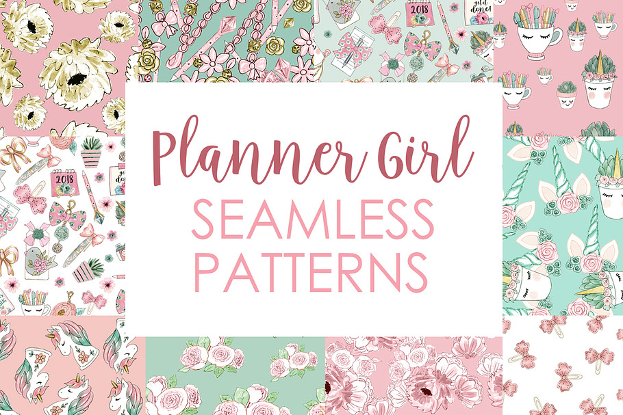 Planner seamless patterns